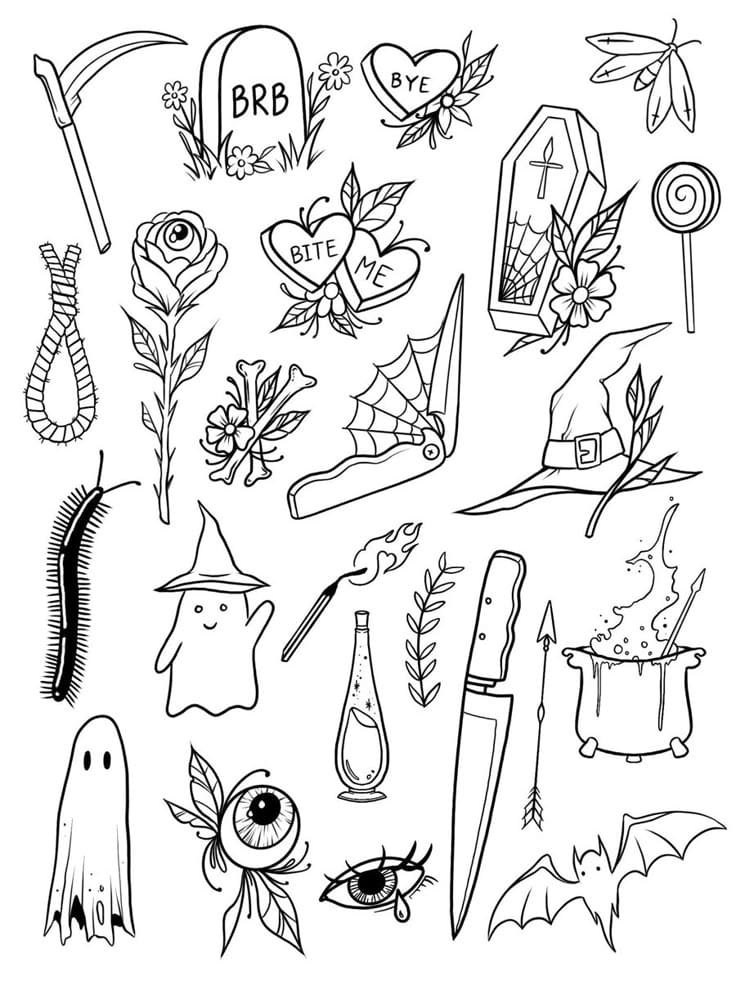 Halloween flash — graveyard and witch